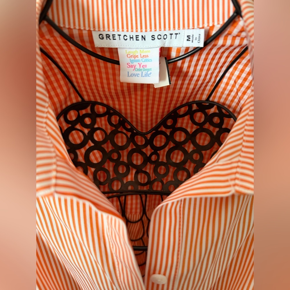 NWT Gretchen Scott Wash and Wear Breezy Blouse Dress-Stripe - Picture 8 of 9